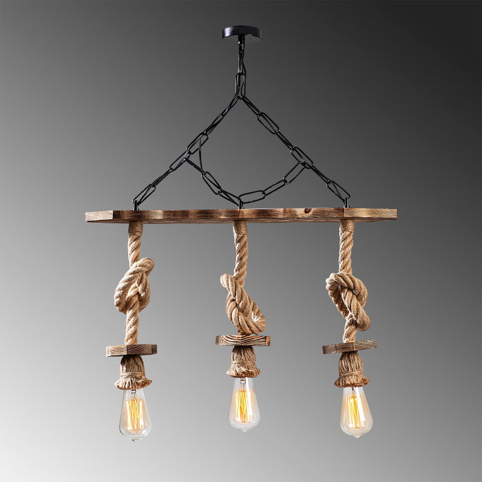 Opviq Erebos - 111-AV Lámpara de araña de madera y metal Negro y Madera